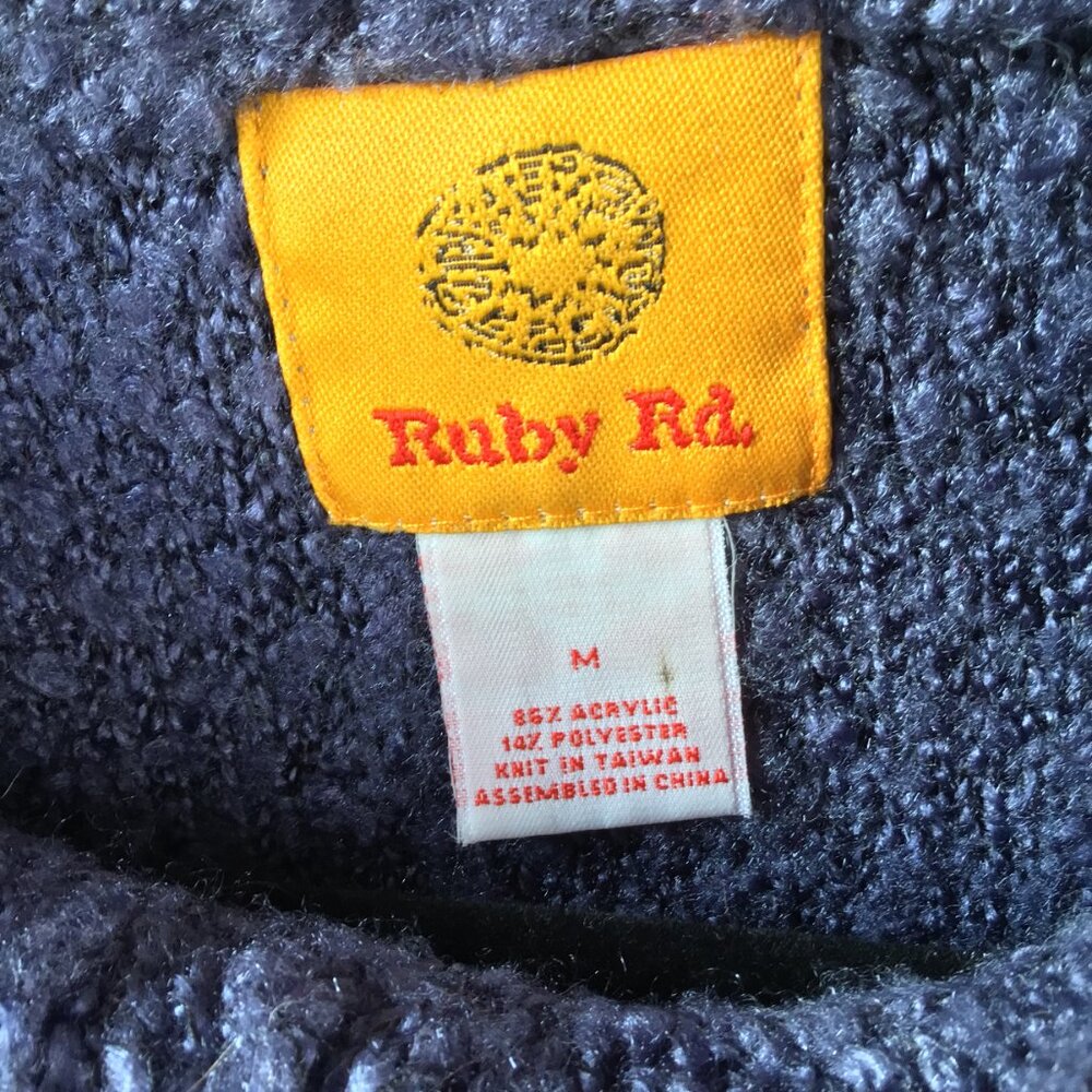 Ruby Rd. Boho Fringe Trim Acrylic Blend Sweater S… - image 5